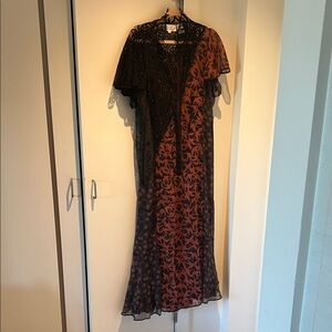 In Earnest Byron Lars Mandarin Collar Flight of Swallows Dress NEW never worn